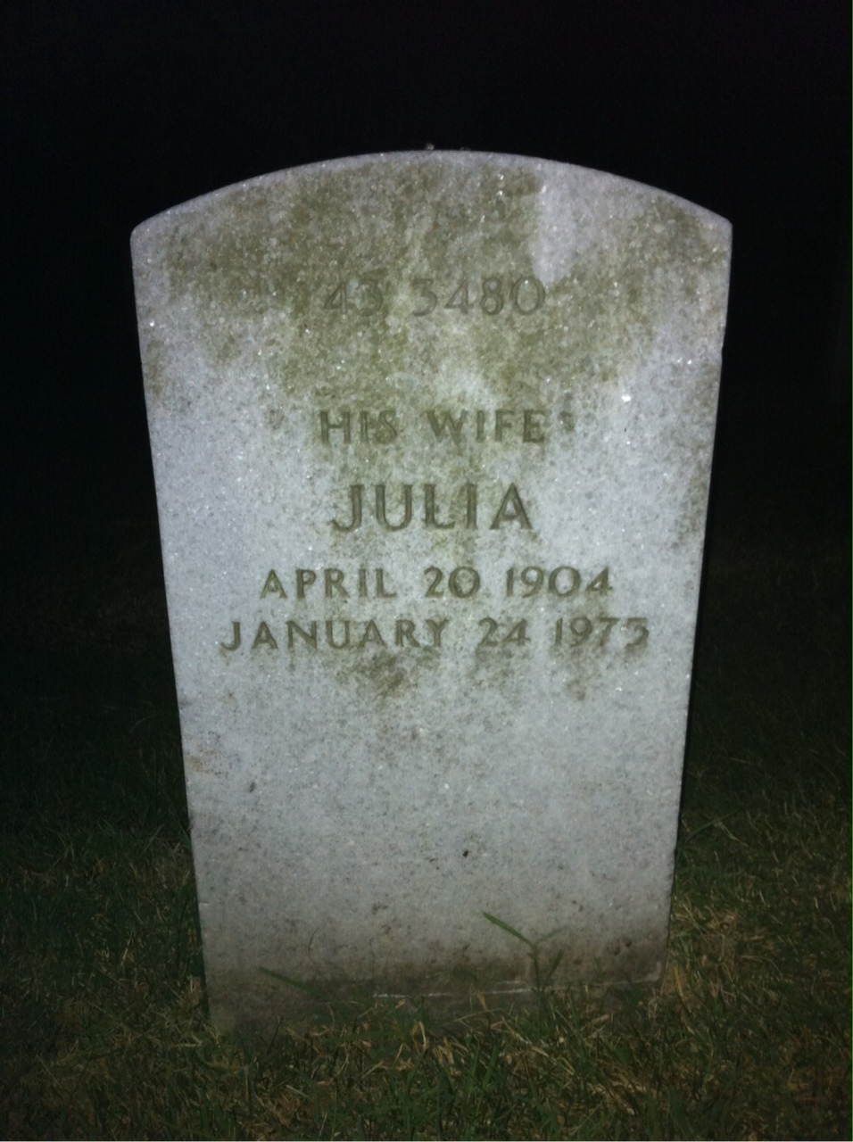 Back of headstone — George Moyer