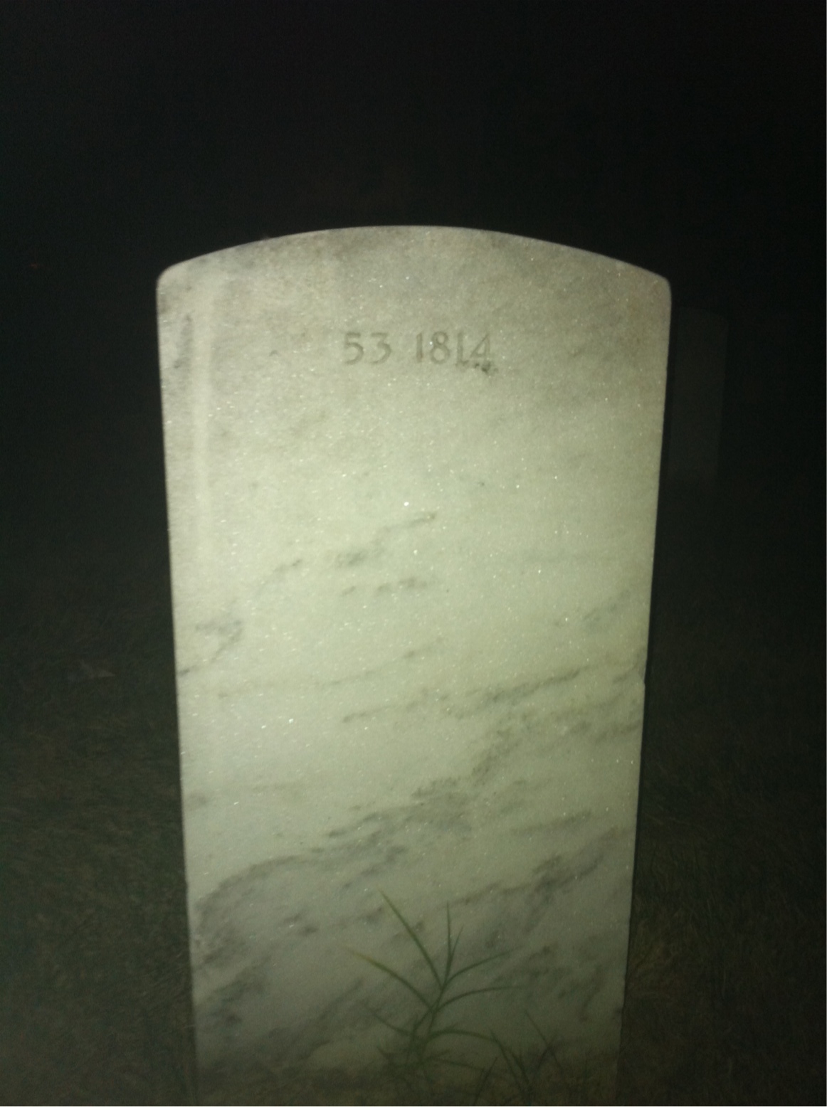 Back of headstone — Vernon M Brooks