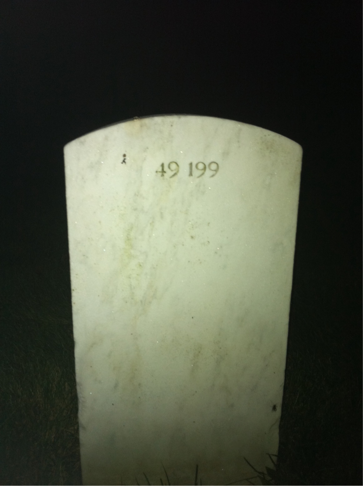 Back of headstone — Philip Anderson
