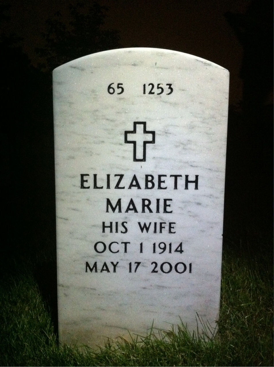 Back of headstone — Kenneth Wisner
