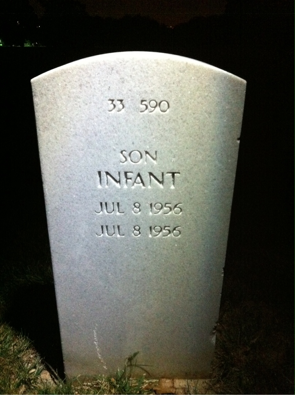 Back of headstone — Infant Brennan