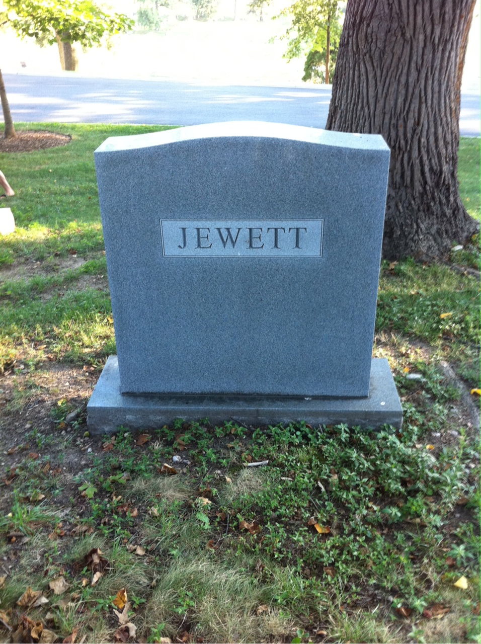 Back of headstone — Richard Jewett