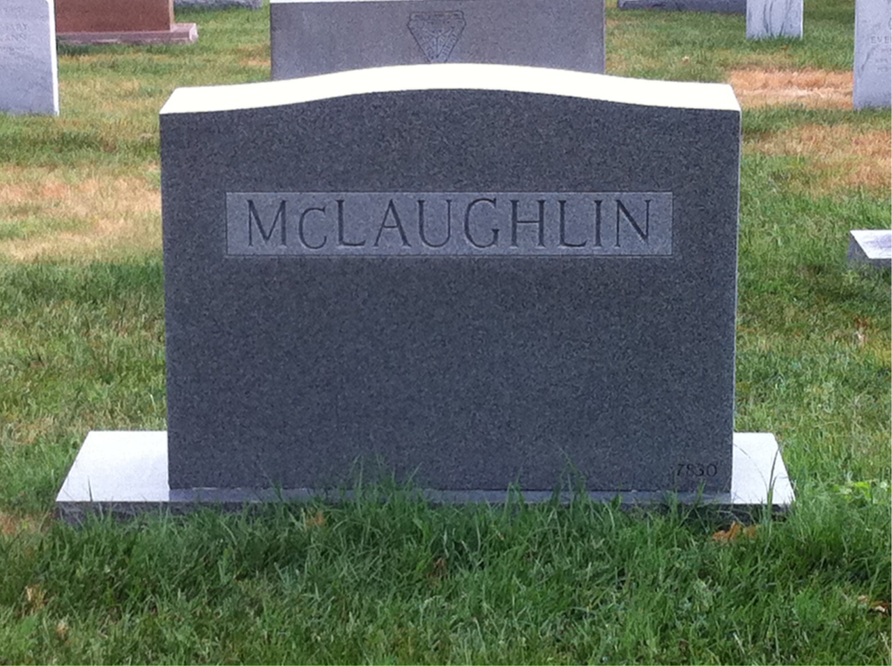 Back of headstone — William Mclaughlin