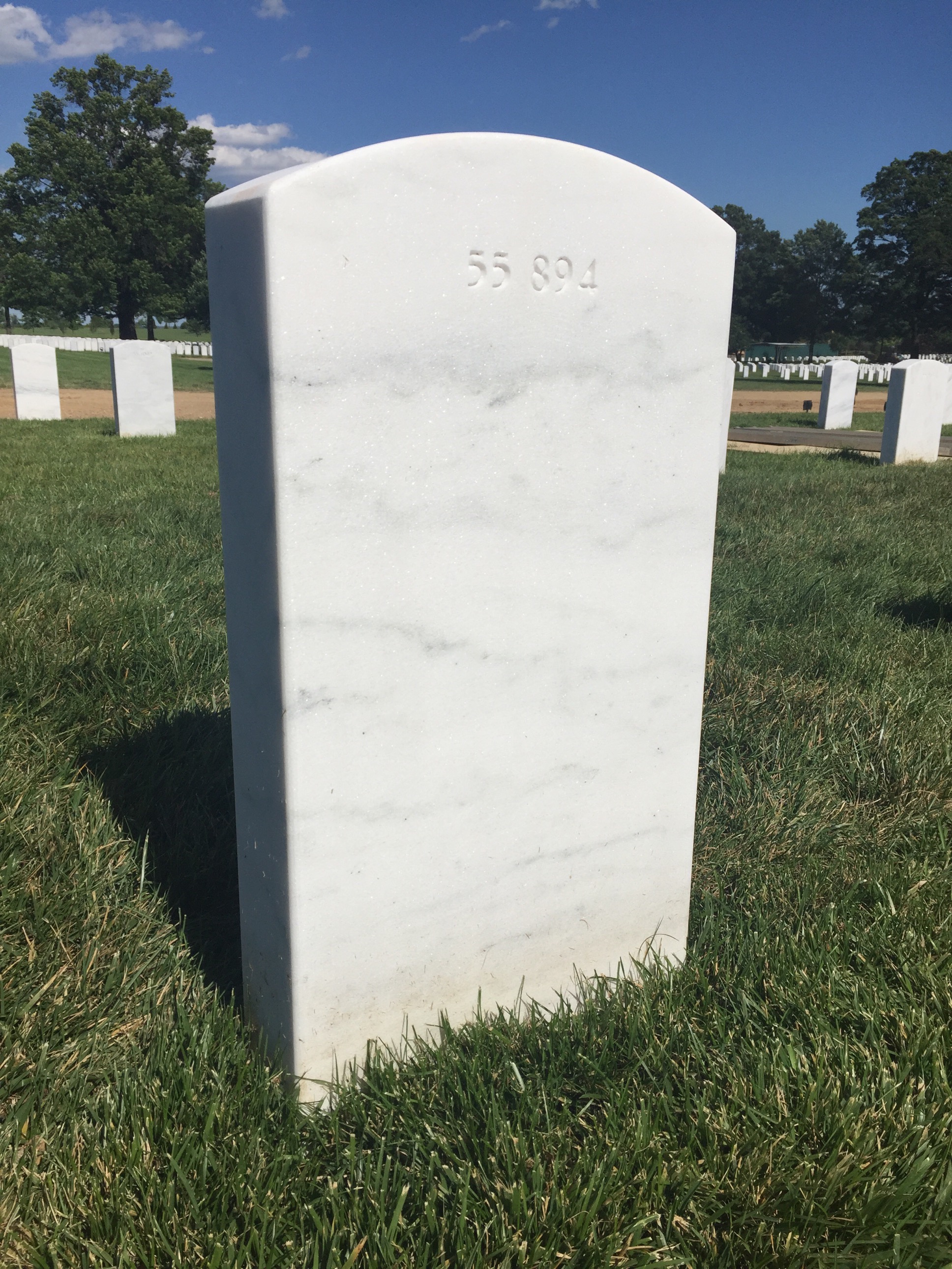 Back of headstone — John Mullinax