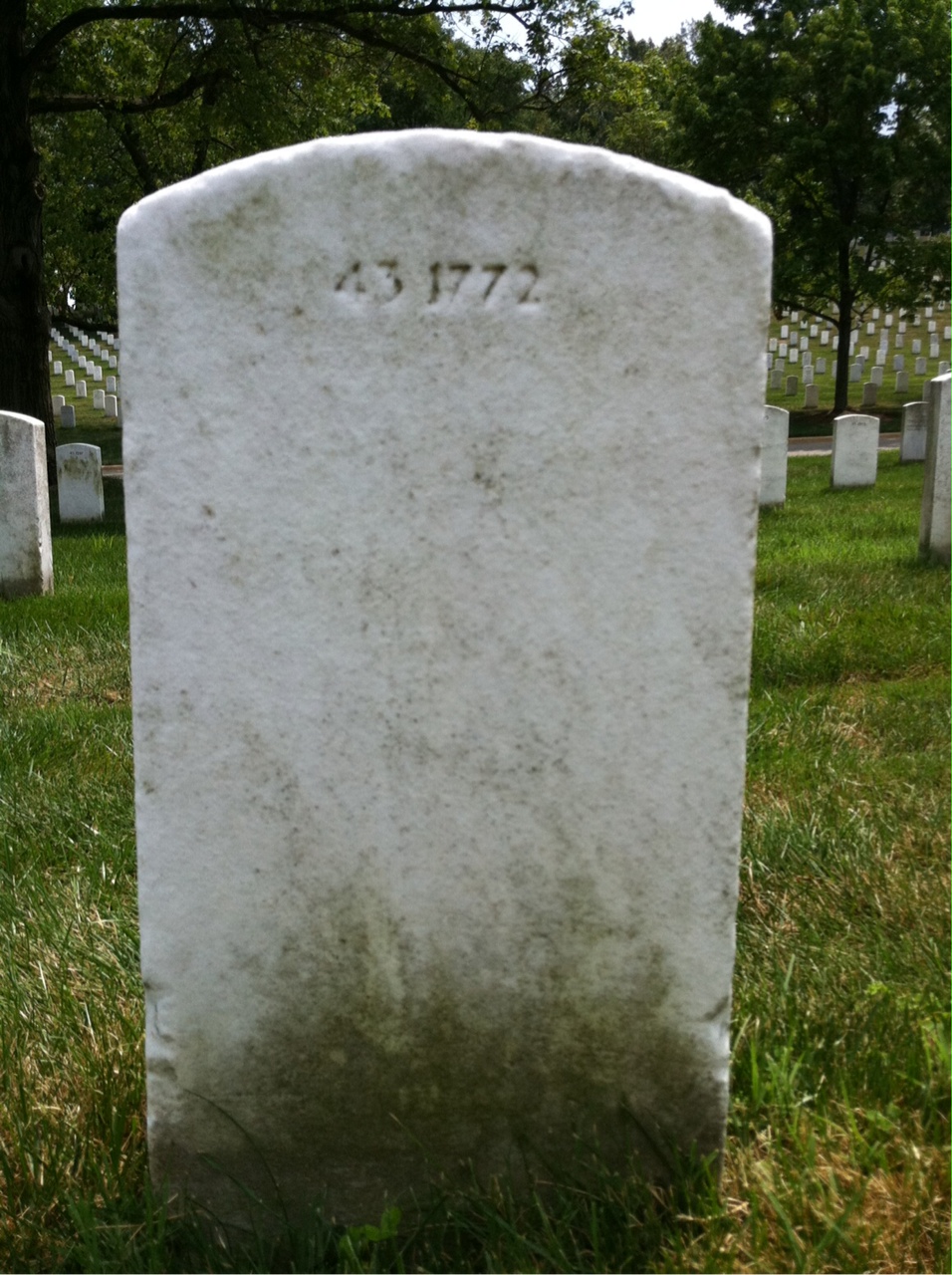 Back of headstone — Robert Backer