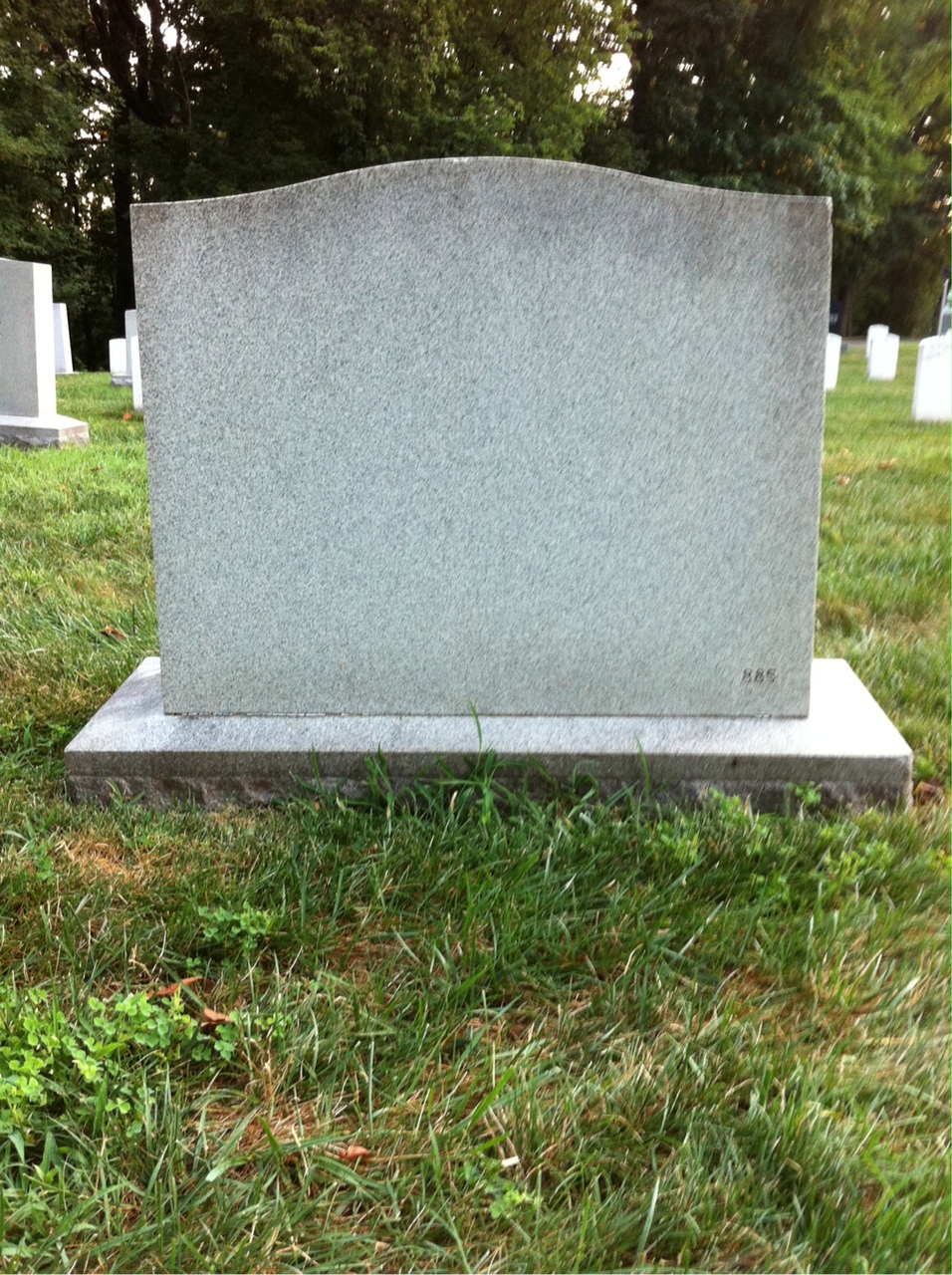 Back of headstone — Ethel Baker