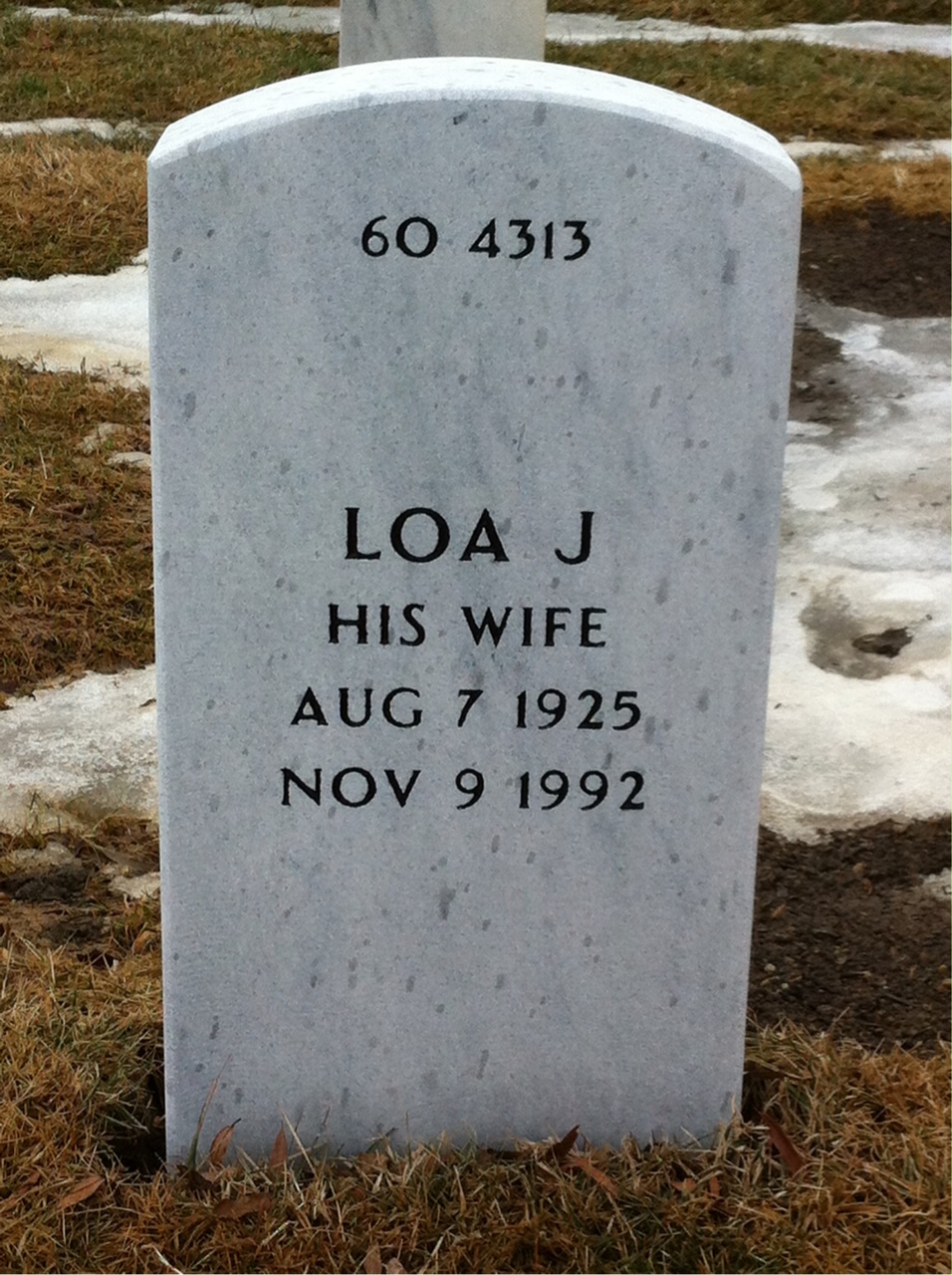 Back of headstone — Hubert Adkisson