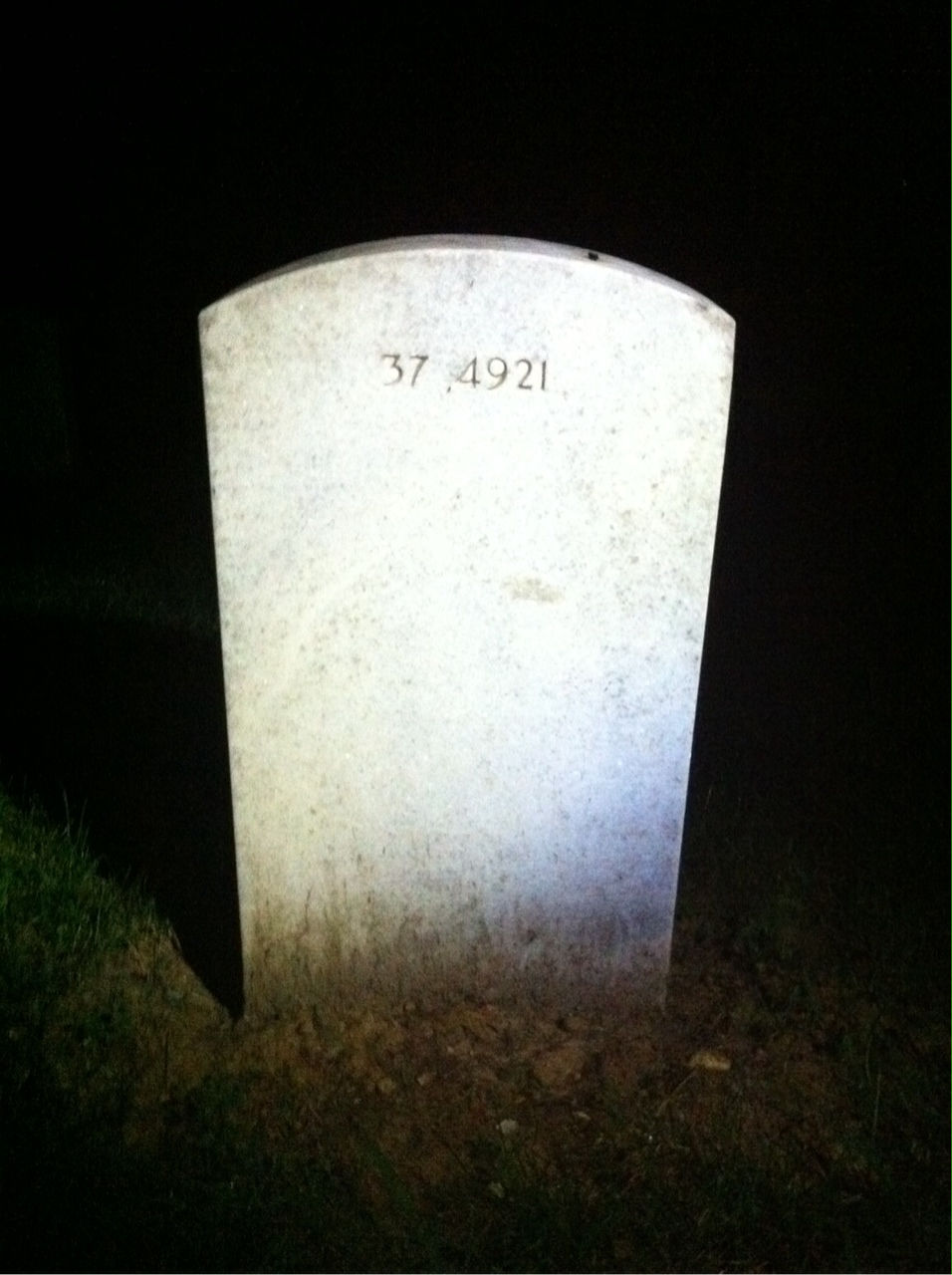 Back of headstone — Gerard Arseneau