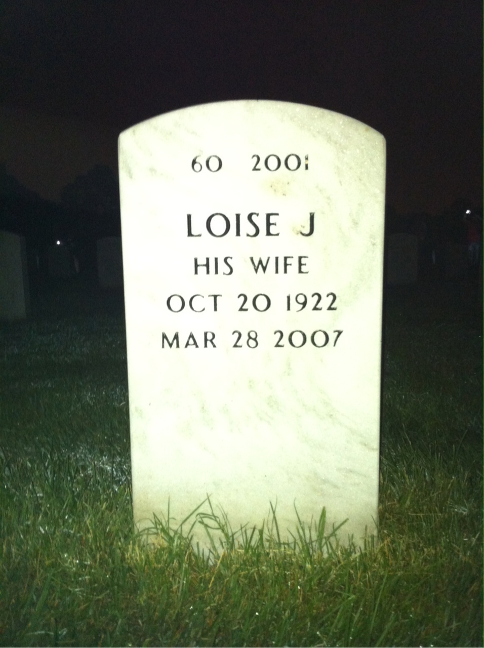 Back of headstone — Harson Hughes