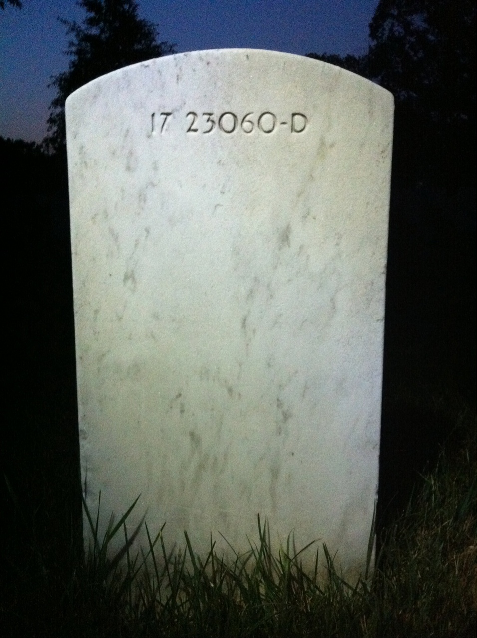 Back of headstone — Harold Mills