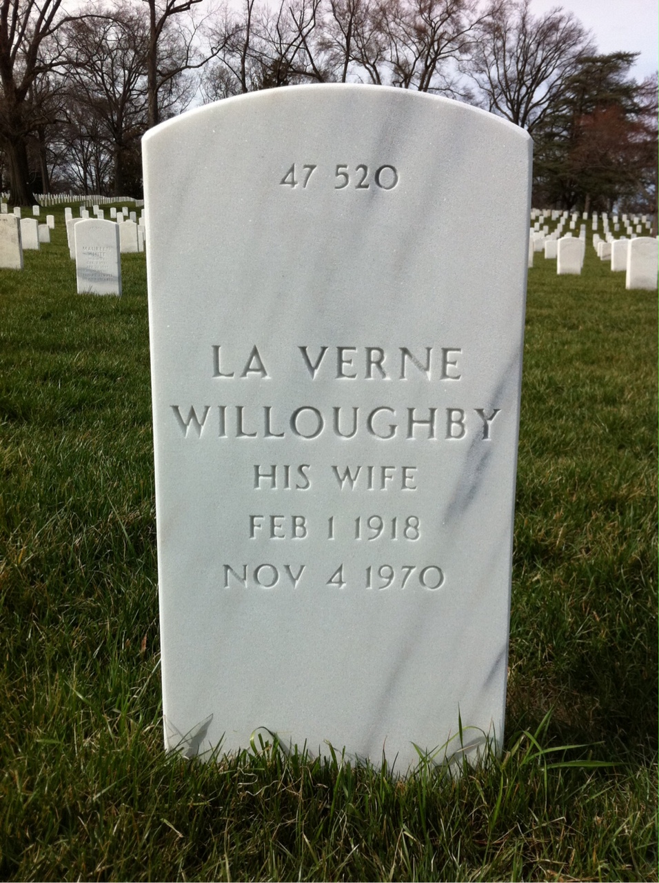 Back of headstone — George Aubrey