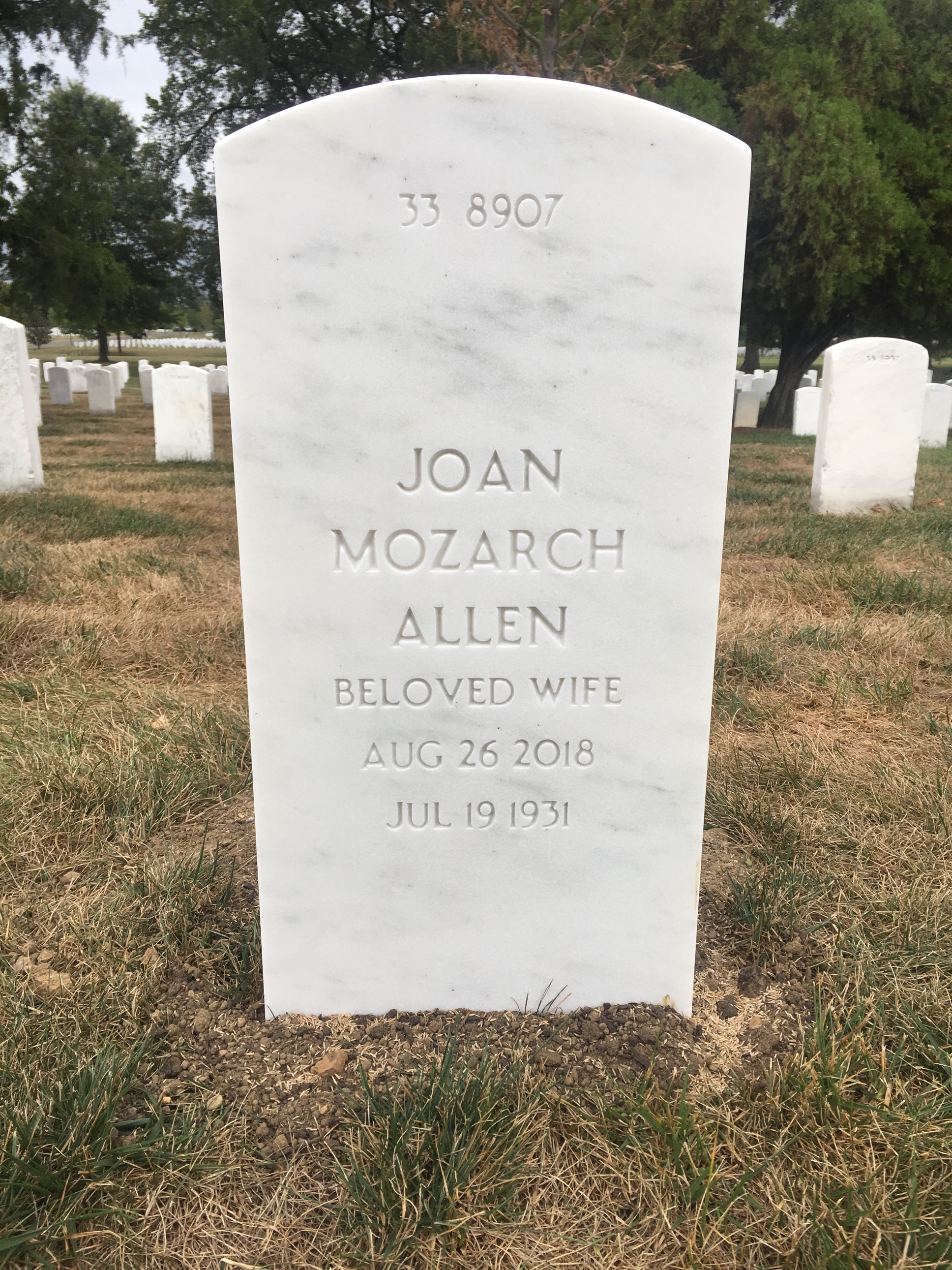 Back of headstone — Edward Allen