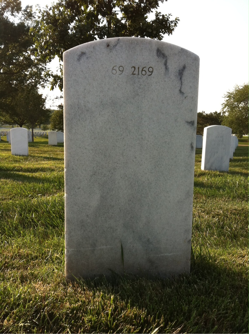 Back of headstone — Walter A Rougeau