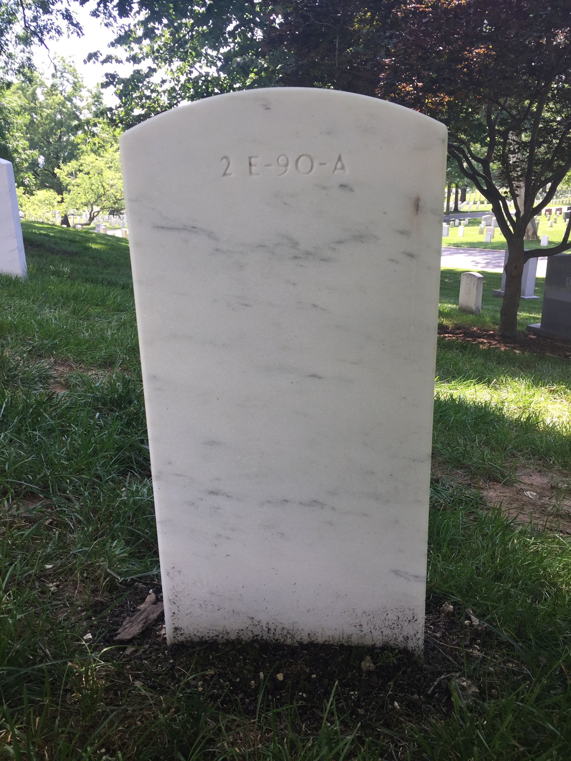 Back of headstone — Leslie Branch