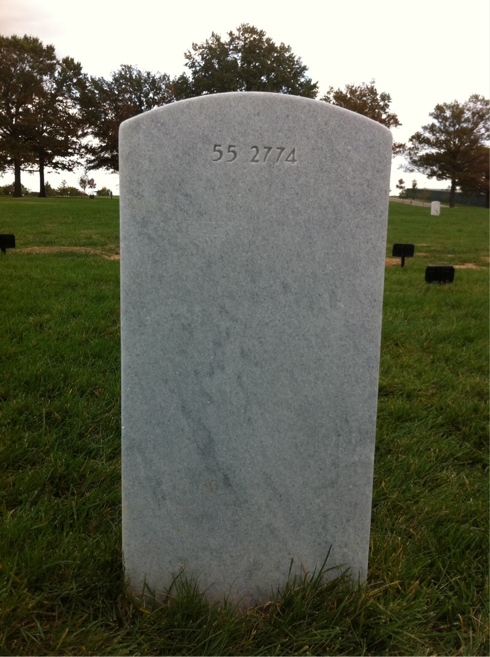 Back of headstone — Carl Thomas Bauer