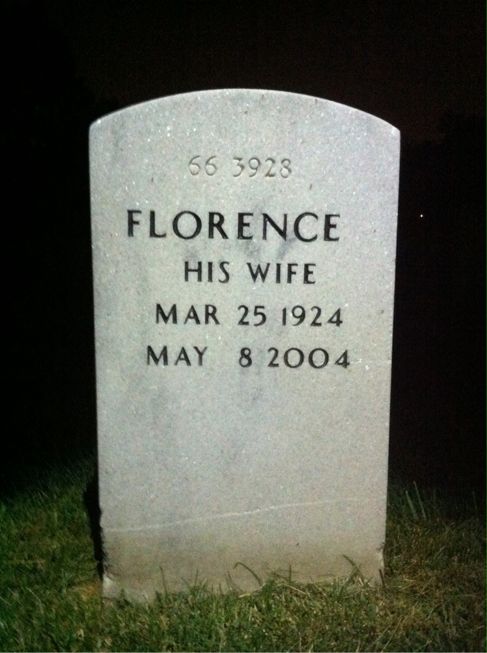 Back of headstone — Ted Elliott