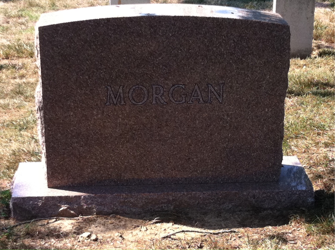 Back of headstone — Opal Morgan