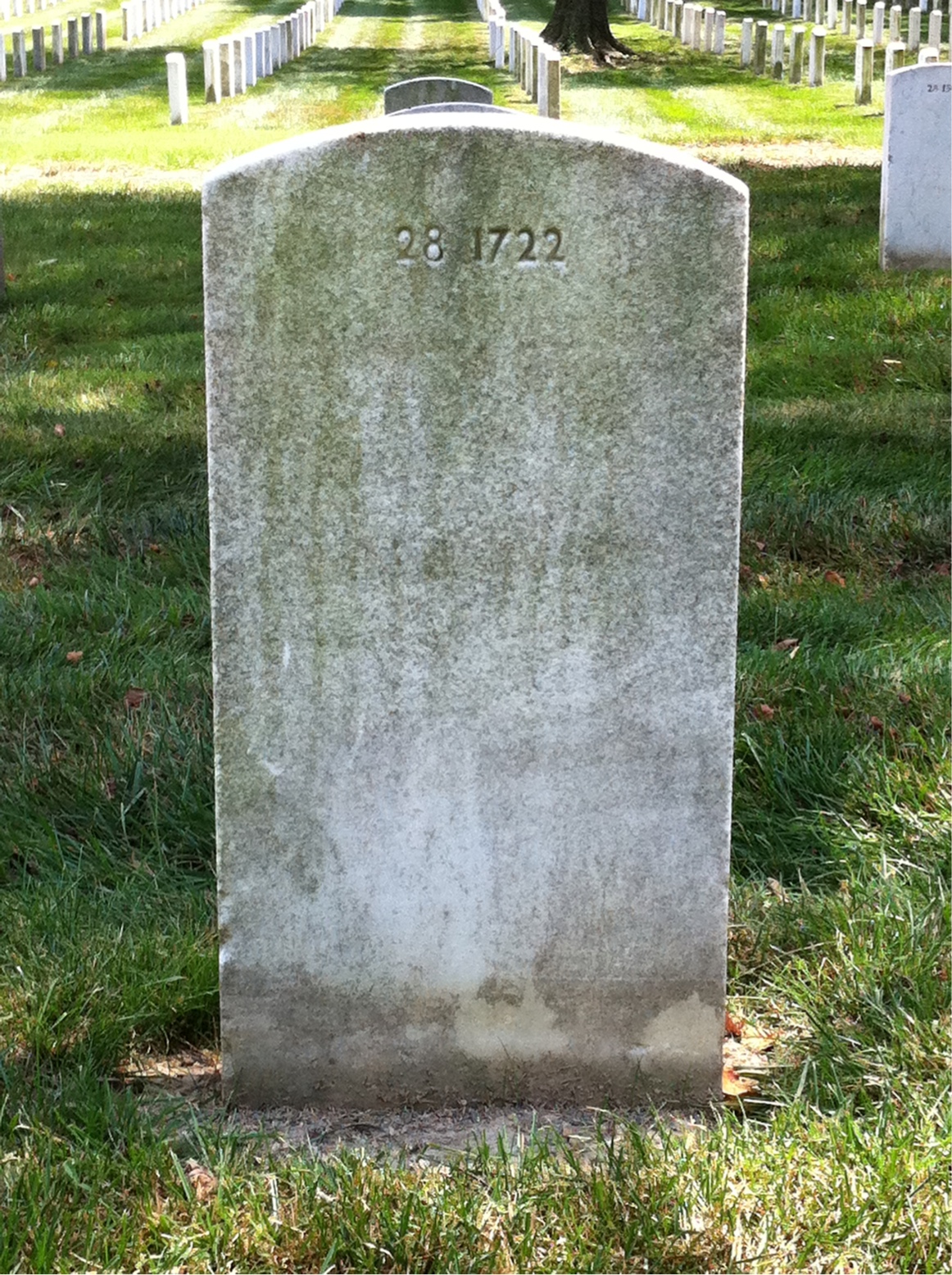 Back of headstone — Oliver Mulvey