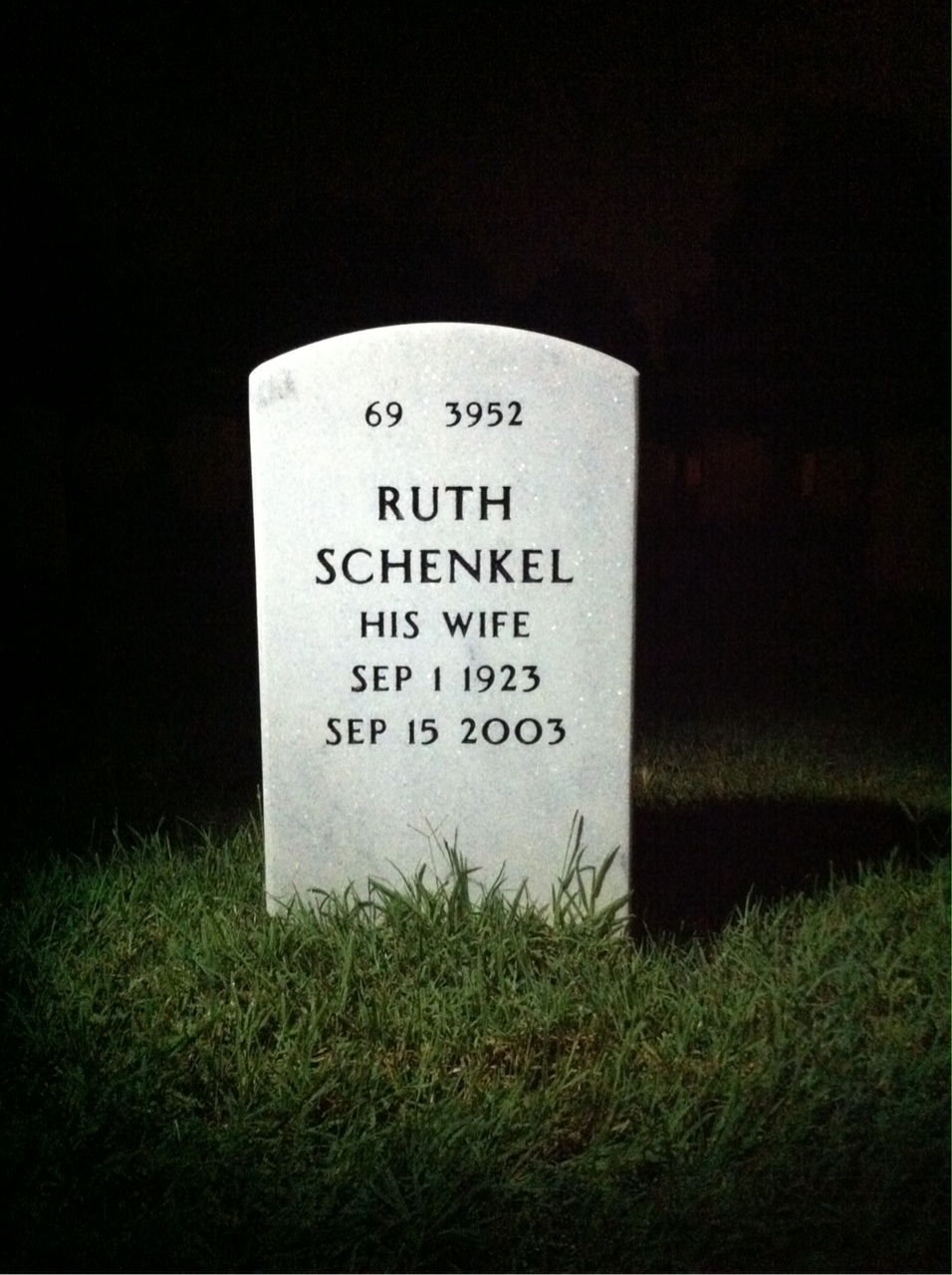 Back of headstone — Kenneth Baumann