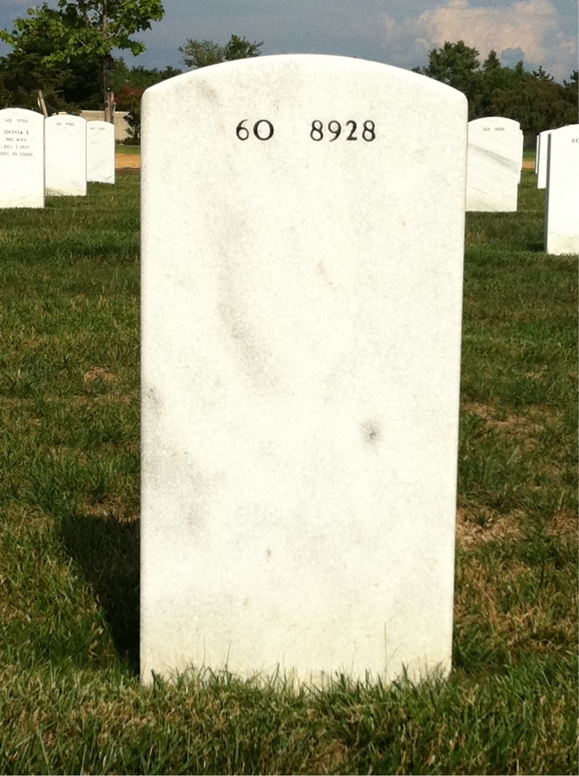Back of headstone — Harvey Wharton
