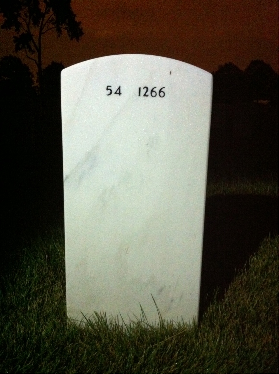 Back of headstone — Jackie Hayes