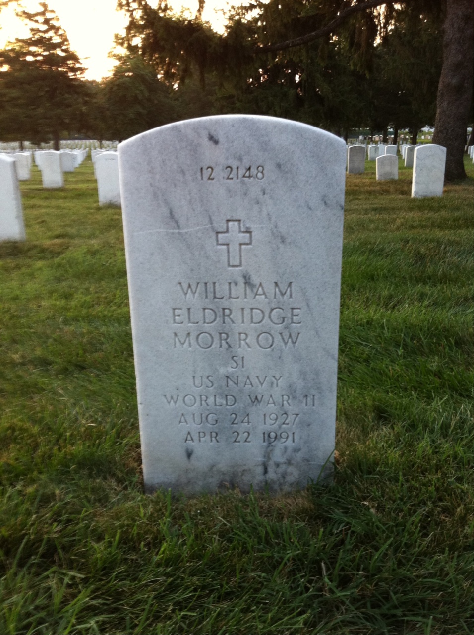 Back of headstone — Thomas Morrow