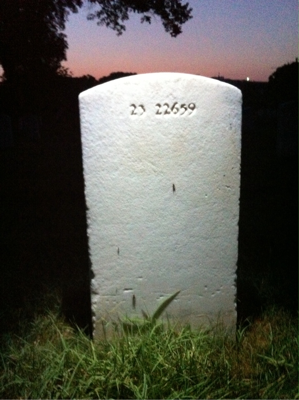 Back of headstone — George Mitchell