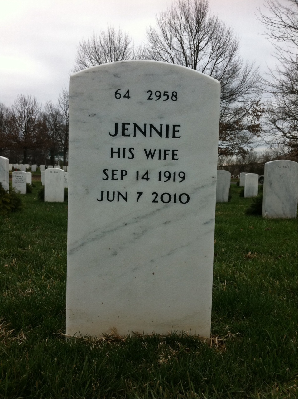 Back of headstone — Arthur Falkenstrom