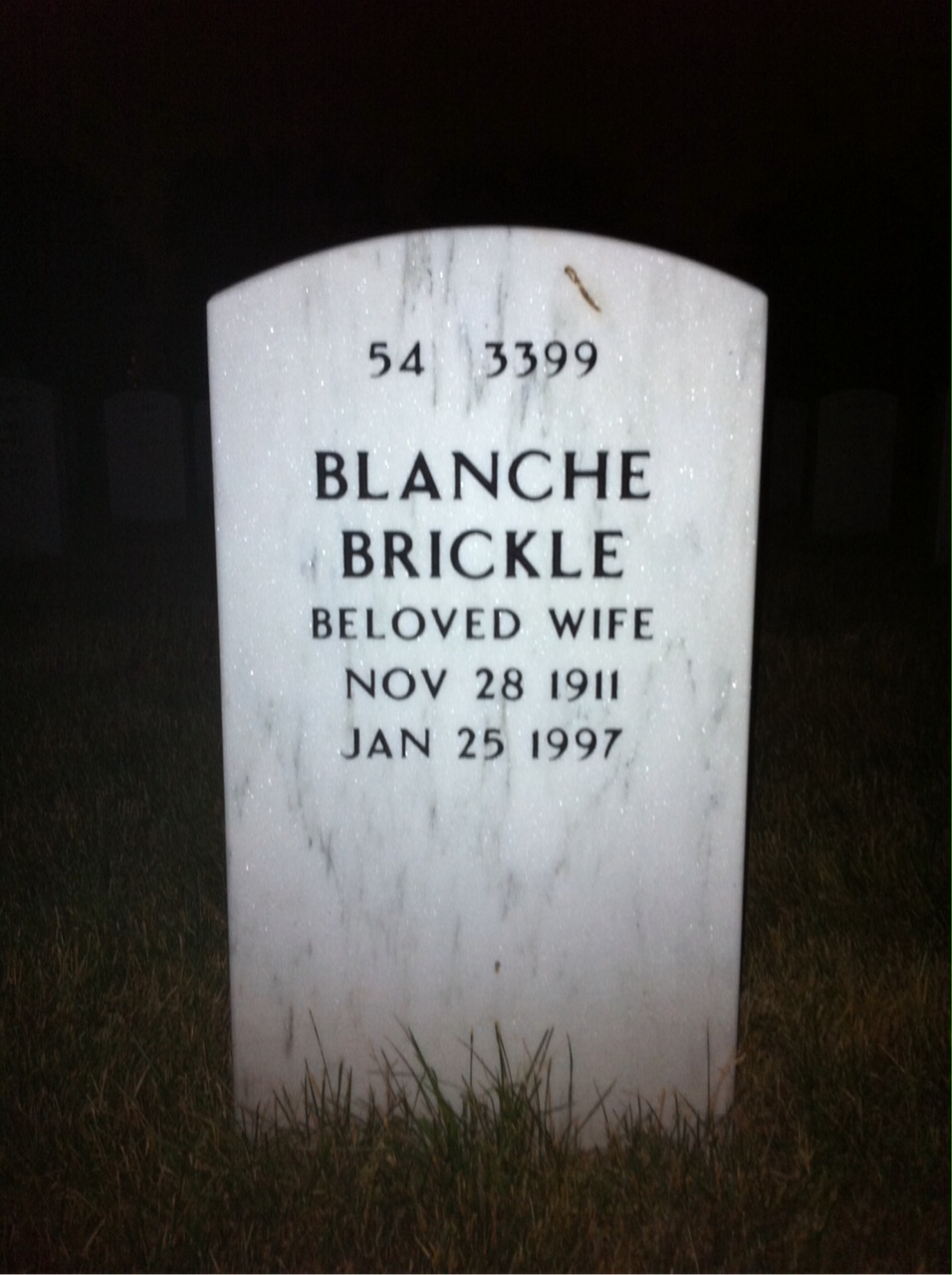 Back of headstone — Raymond Jenkins