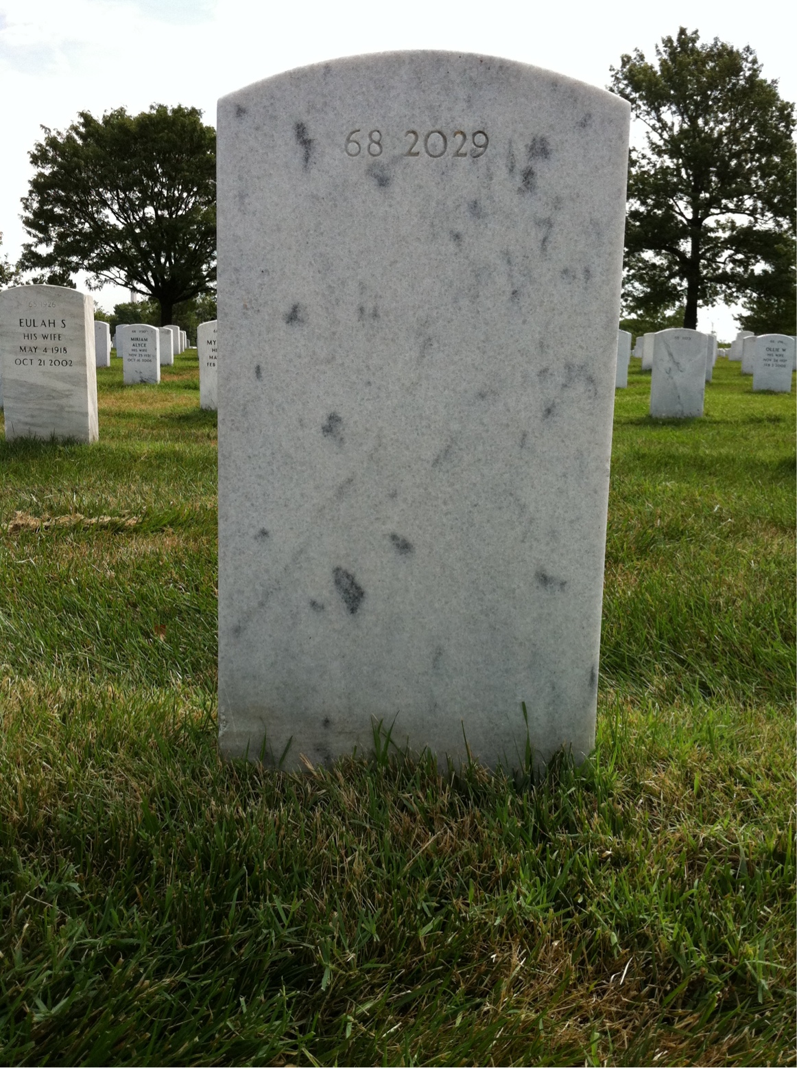 Back of headstone — Lee Baker