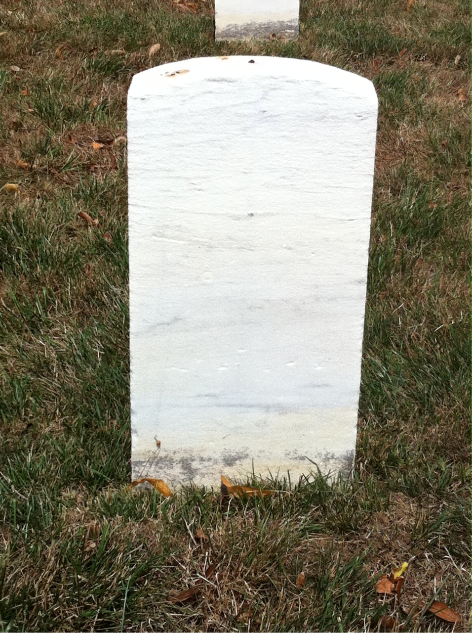 Back of headstone — James Mitchell