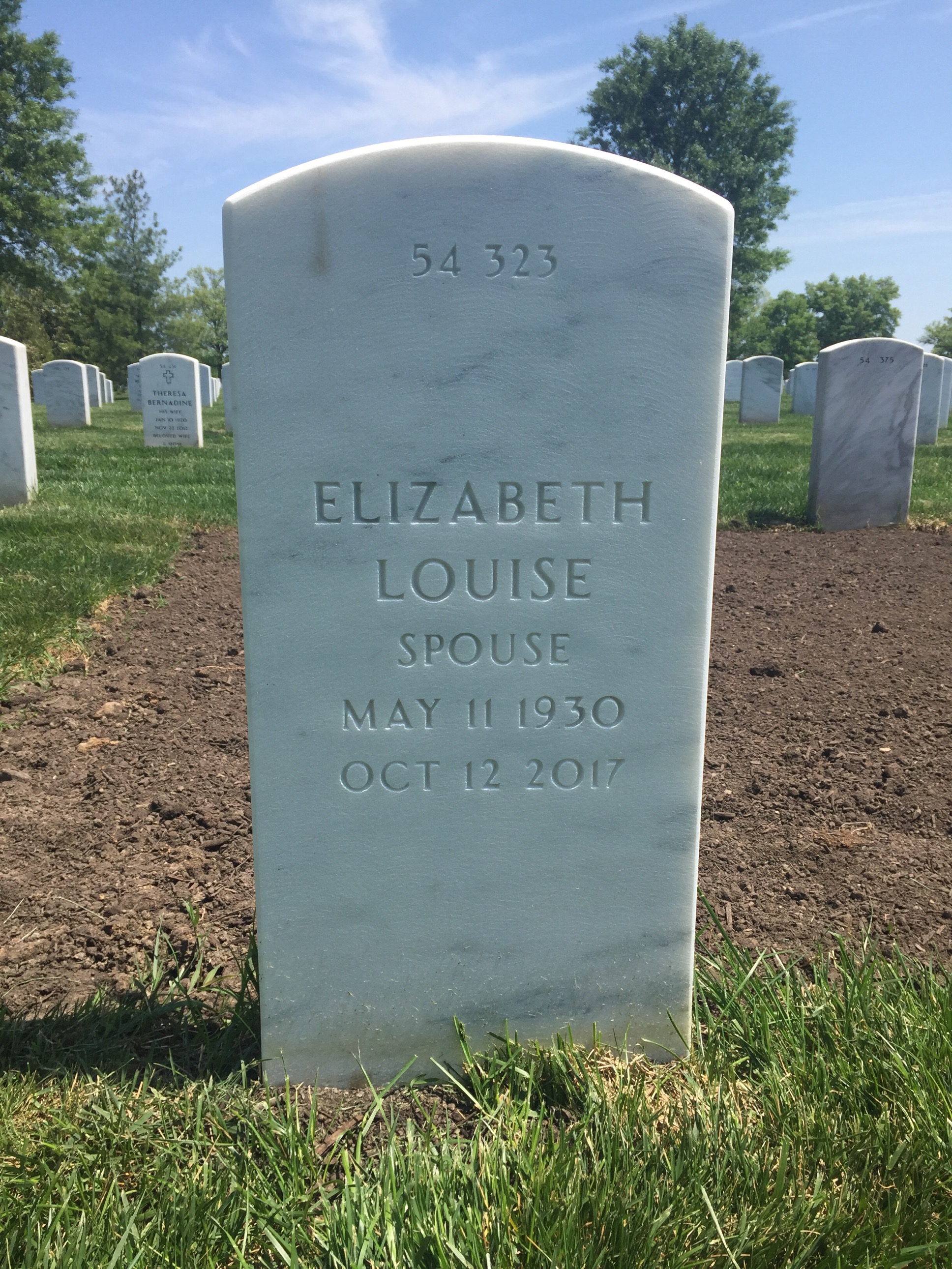 Back of headstone — Melvin Hess