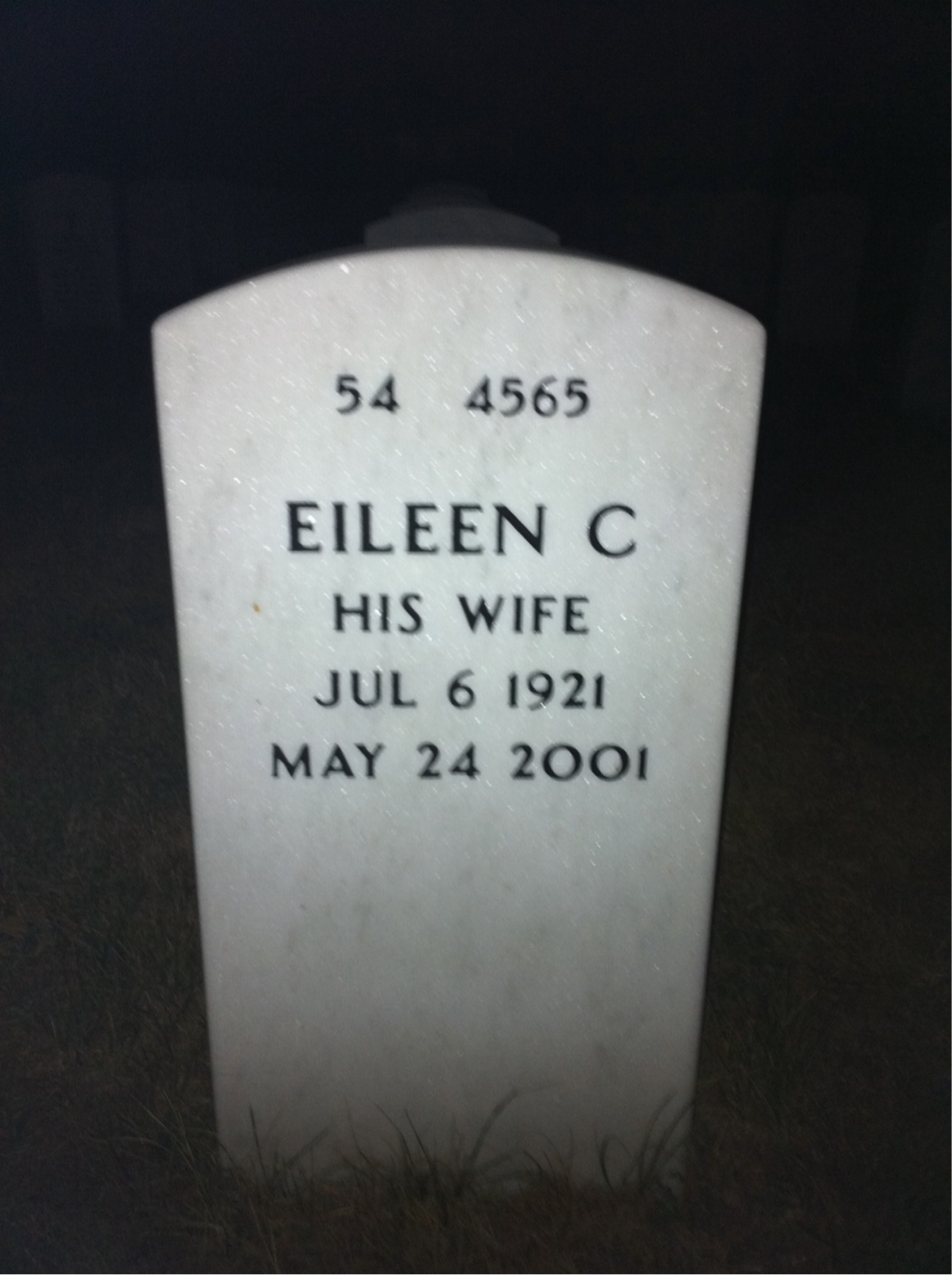 Back of headstone — James Foy