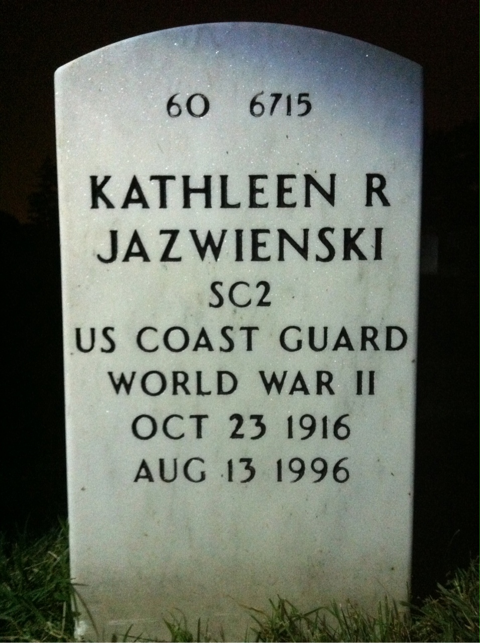 Back of headstone — Theodore Jazwienski