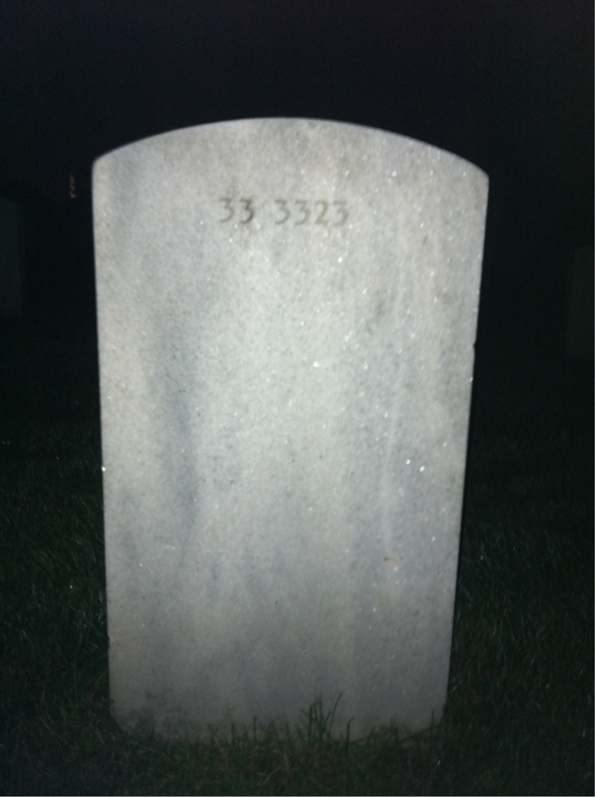 Back of headstone — Joseph Cox