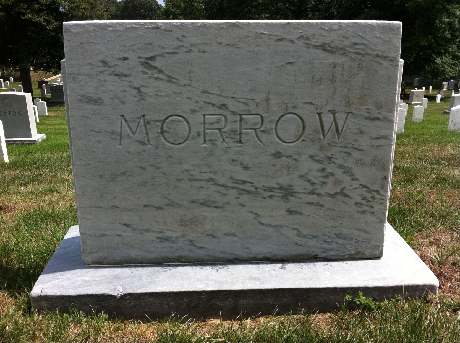 Back of headstone — Bessie Morrow
