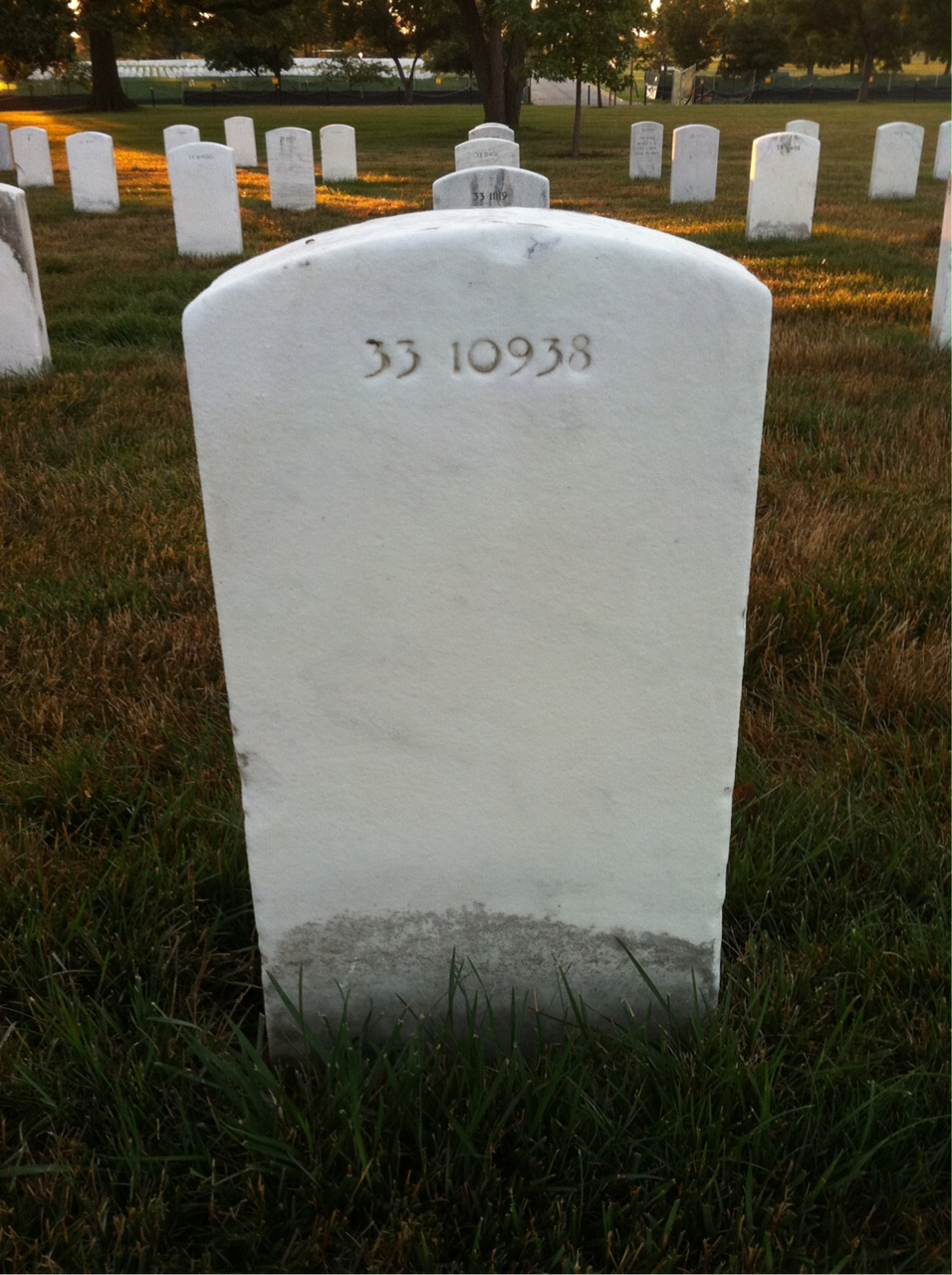 Back of headstone — Walker Myers