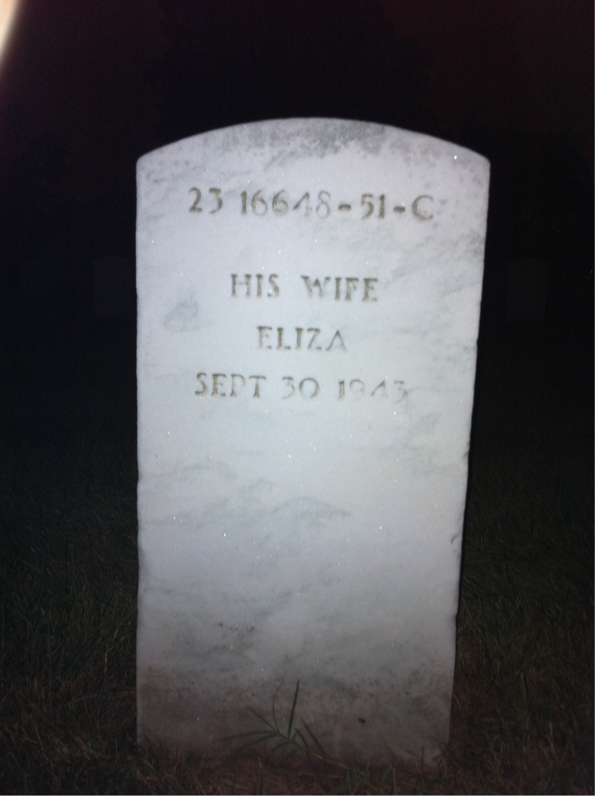 Back of headstone — Walter Anderson