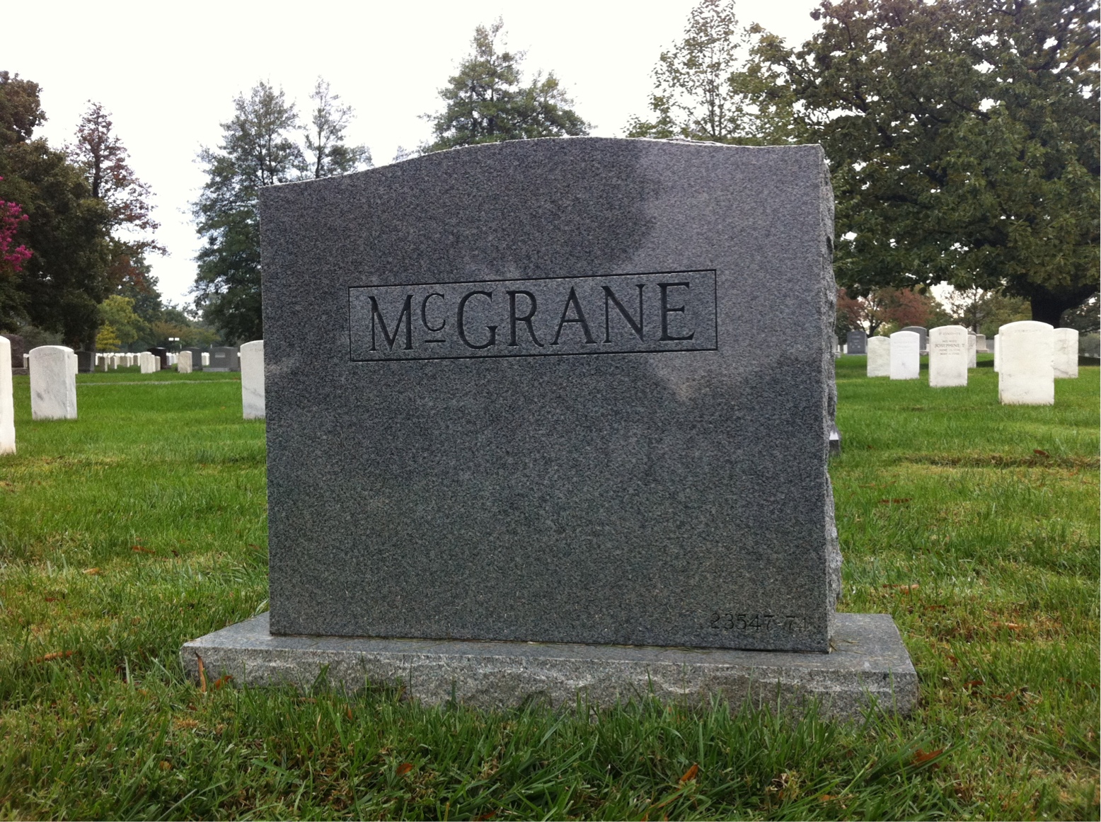 Back of headstone — Edward Mcgrane