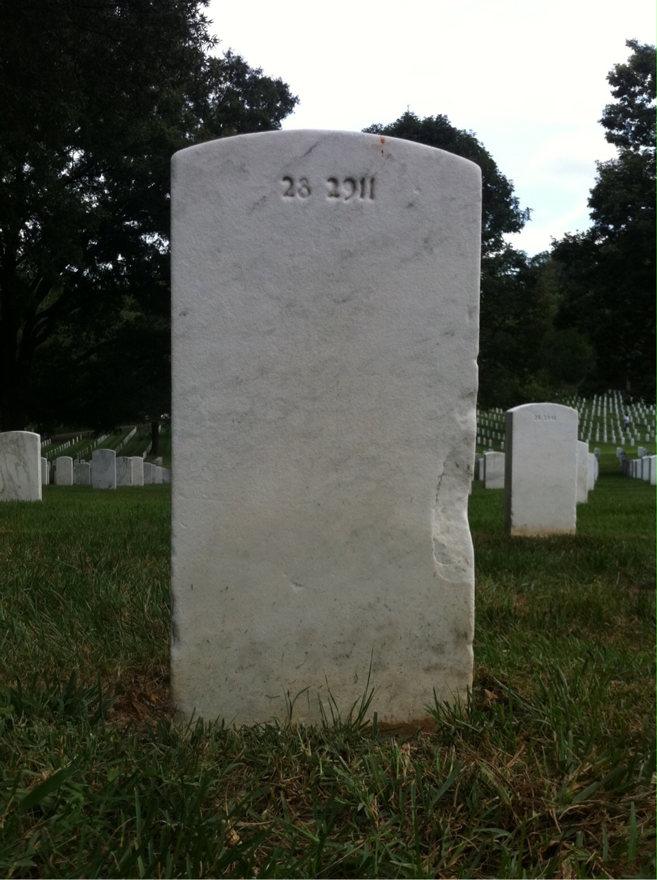 Back of headstone — Kerthiel Marshall