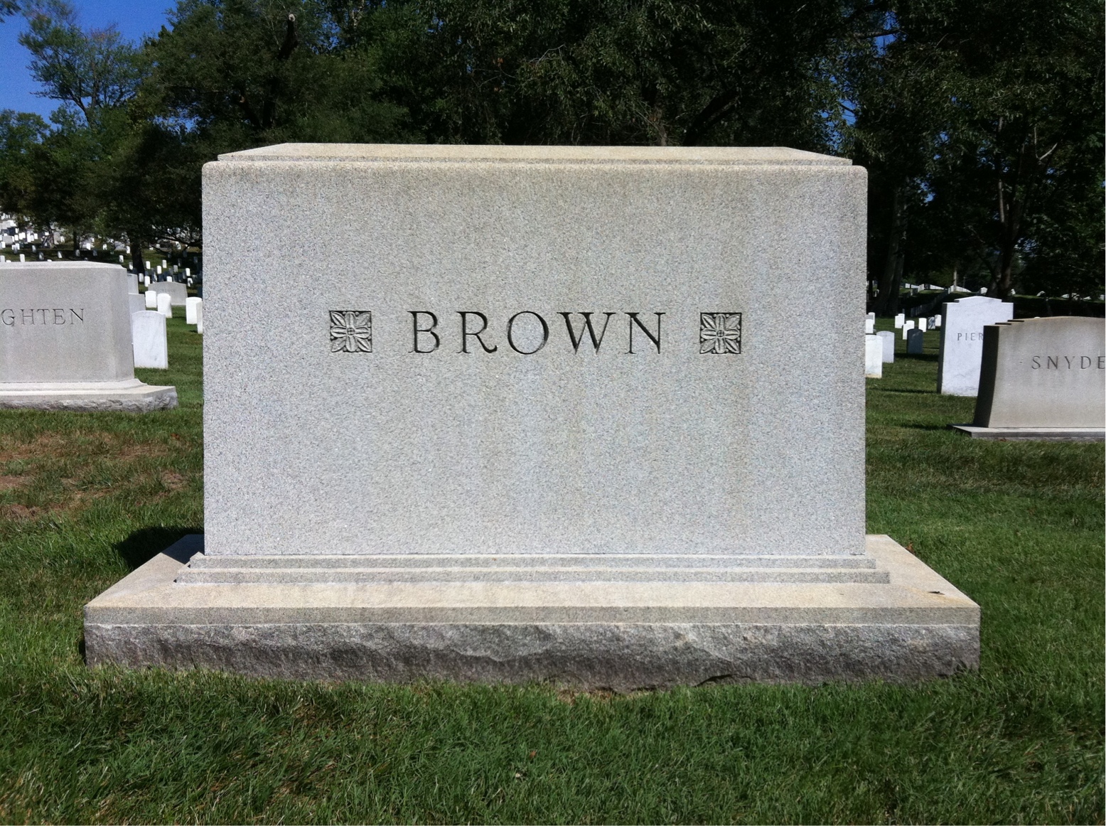 Back of headstone — Amber Brown