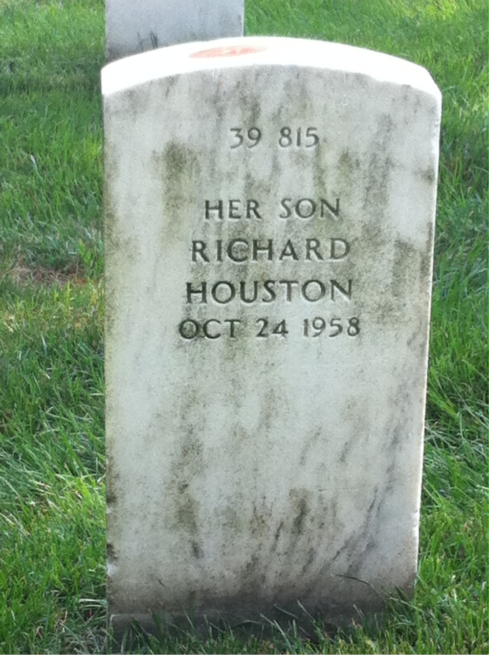 Back of headstone — Della Blair