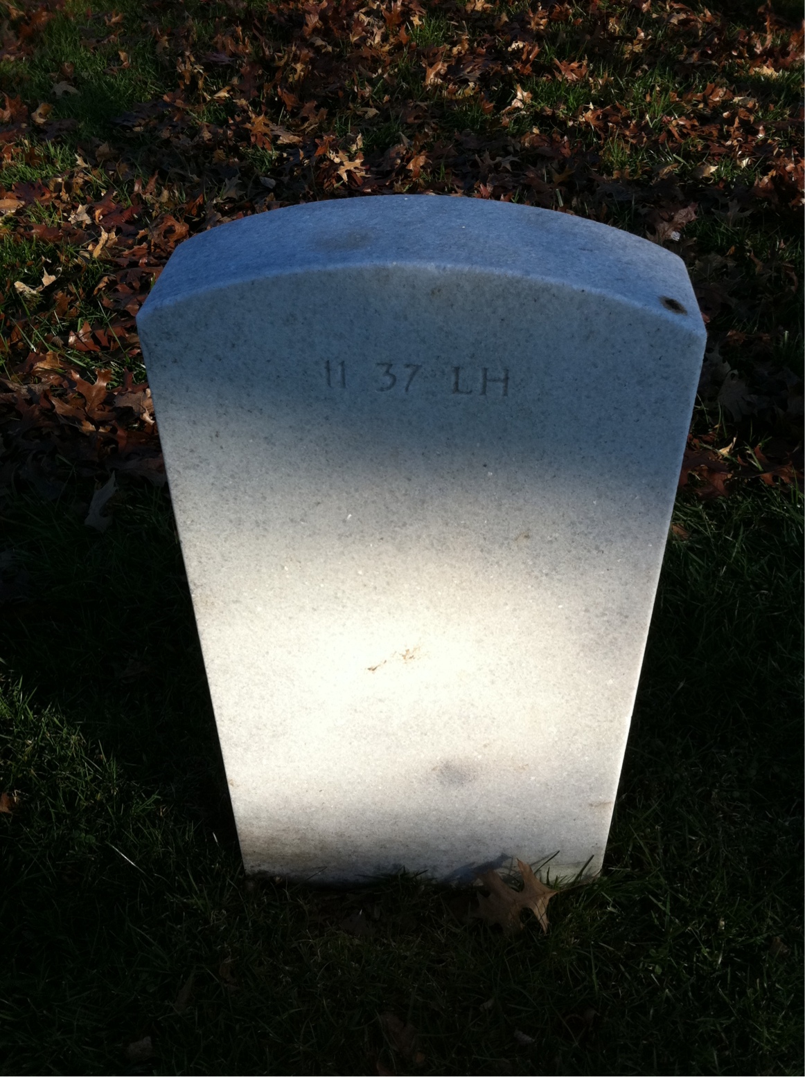 Back of headstone — William H Brown