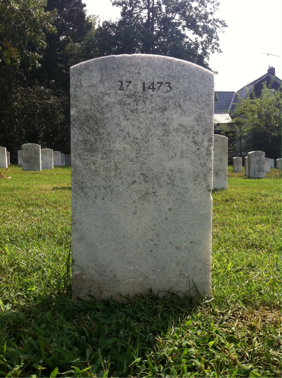 Back of headstone — L Miggleton