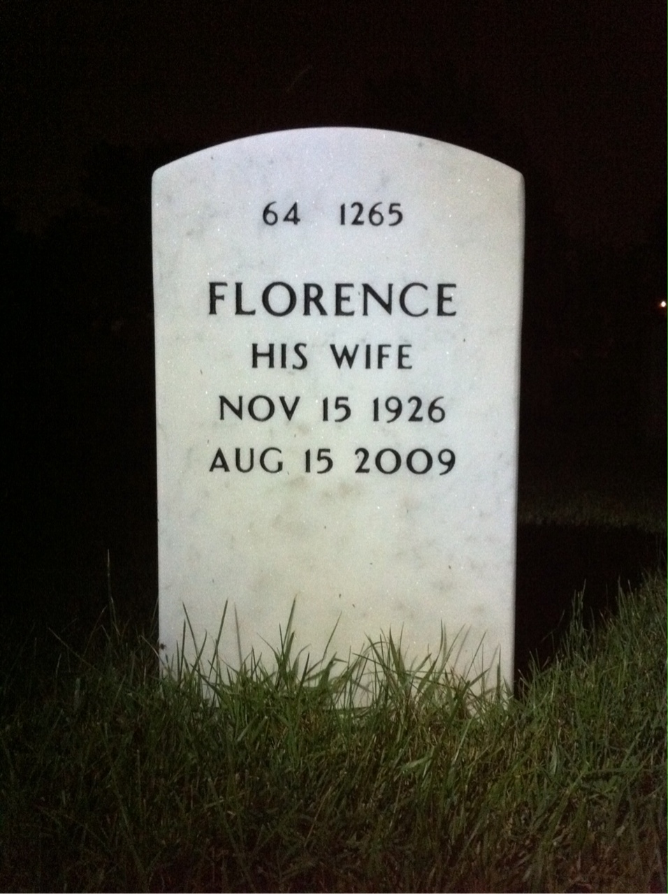 Back of headstone — John Miller