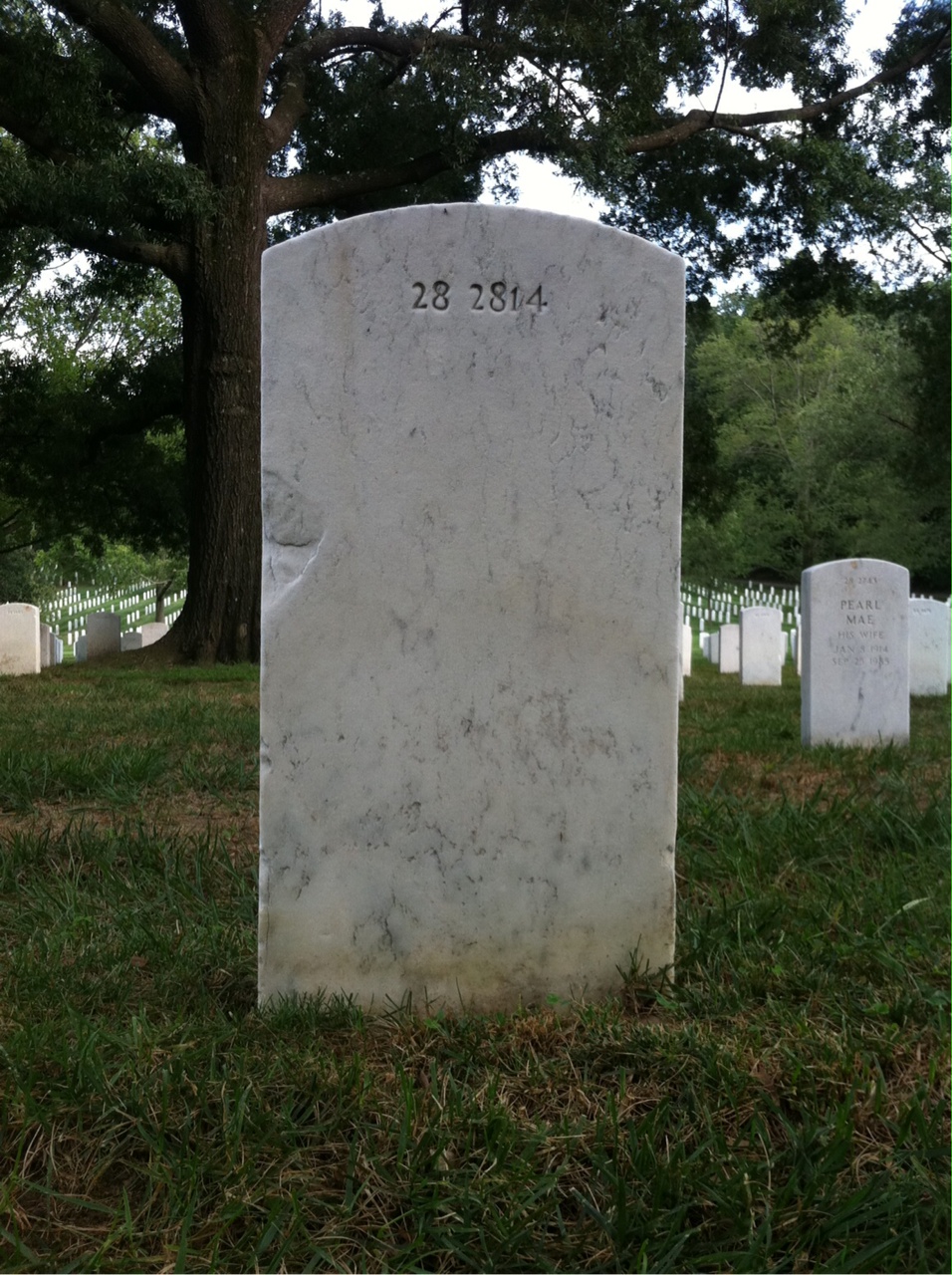 Back of headstone — Arthur Boswell