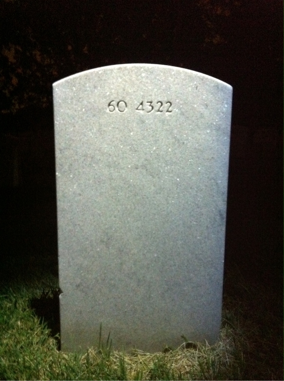 Back of headstone — William Miller
