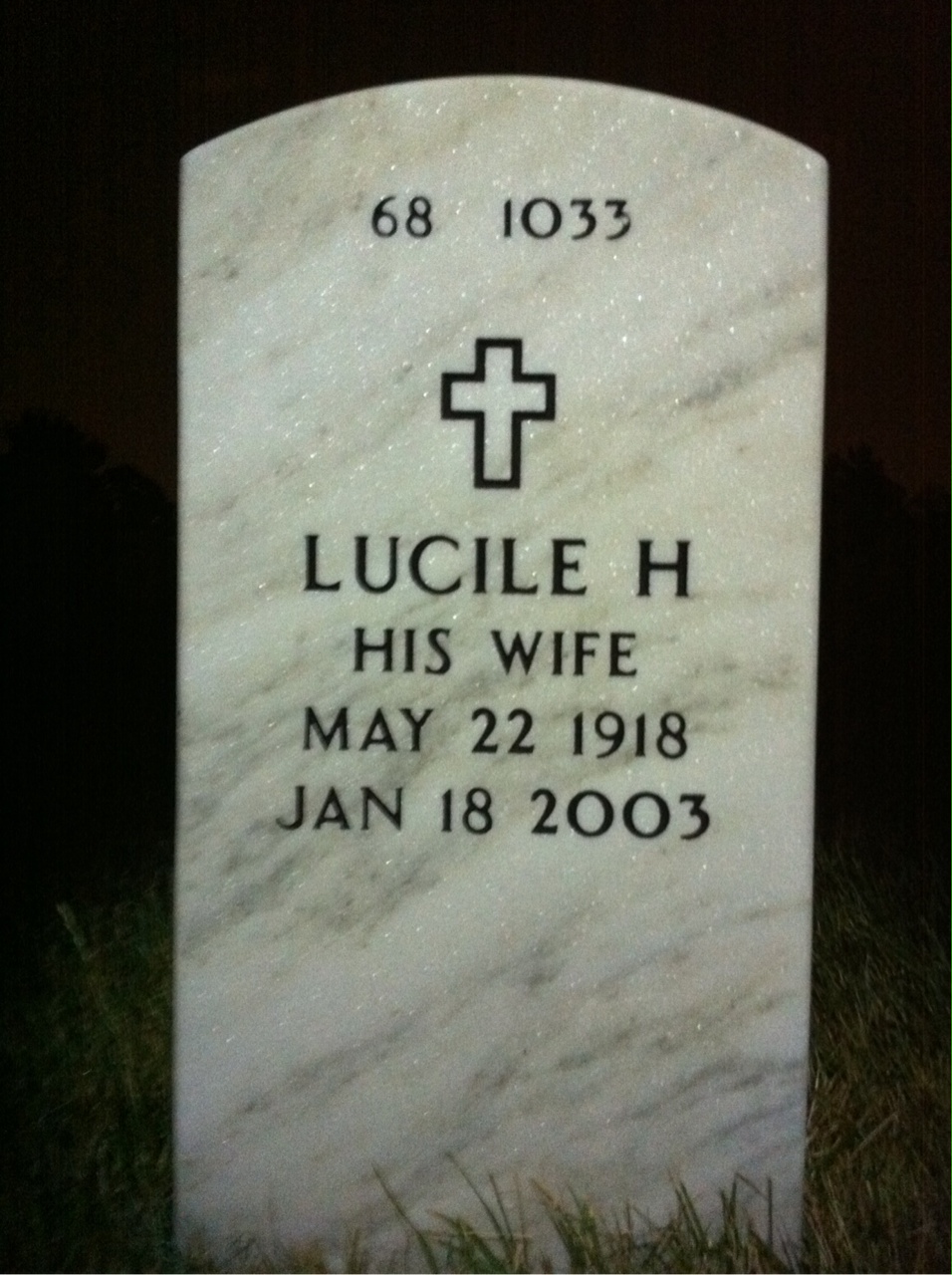 Back of headstone — Wilbur Showalter