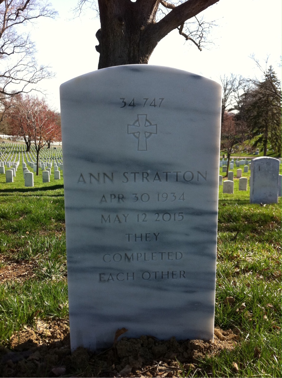 Back of headstone — Thomas Knowles Duffy