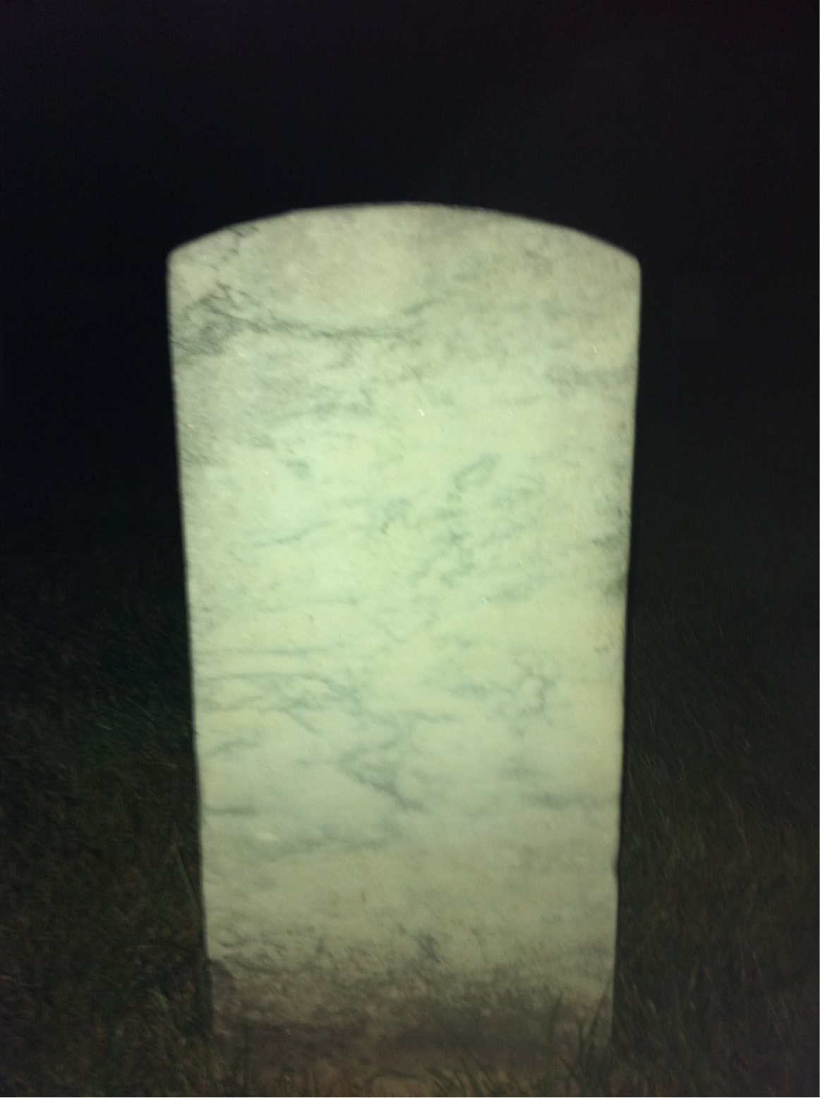 Back of headstone — Newton Baker